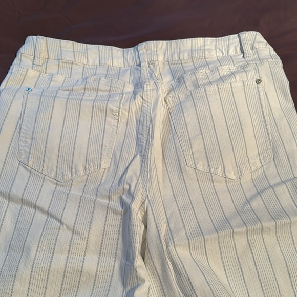62. Love & Legend Premium Denim White Gray Stripes Size 16 - Picture 6 of 7